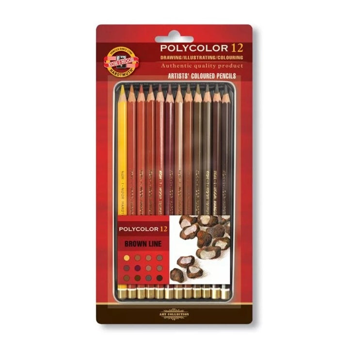 KOH-I-NOOR Polycolor olovke / smeđe nijanse, 12 kom.