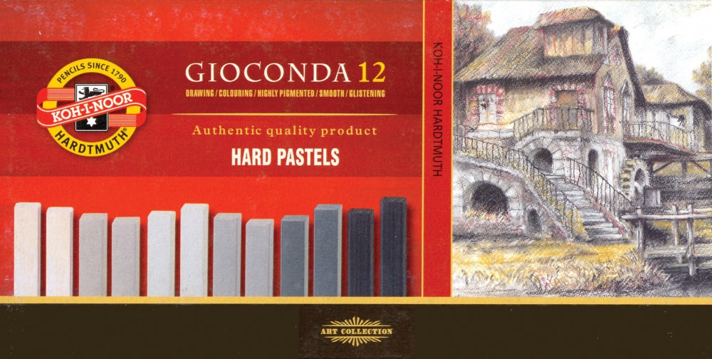Uljane pastele GIOCONDA HARD sive nijanse - 12 kom