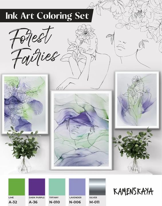 Ink set KAMENSKAYA 'FOREST FAIRIES'