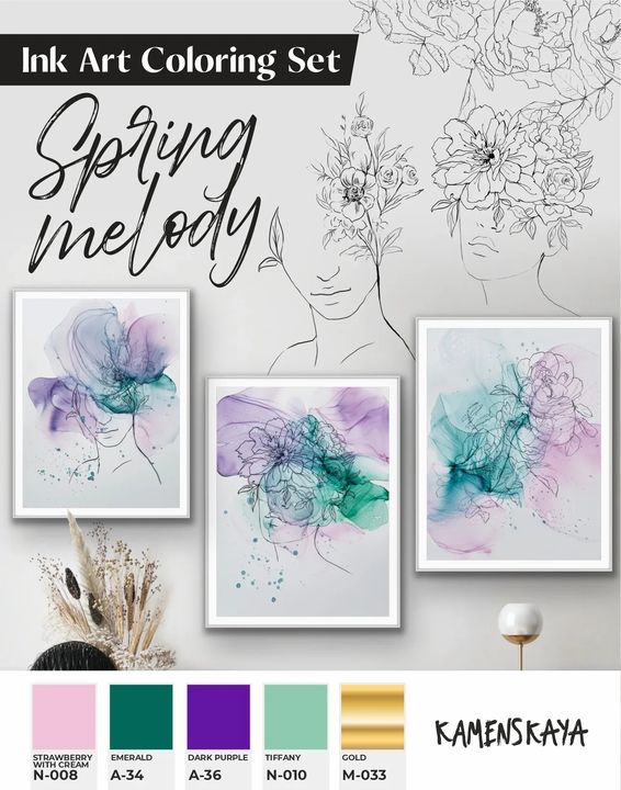 Ink set KAMENSKAYA 'SPRING MELODY'