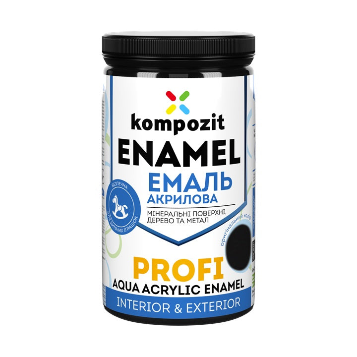 Akrilni emajl KOMPOZIT PROFI Gloss 0,3 l – Crn