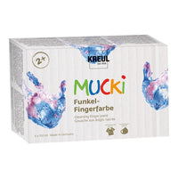 Svetlucave boje nanosive prstima MUCKI - set 6 x 150 ml