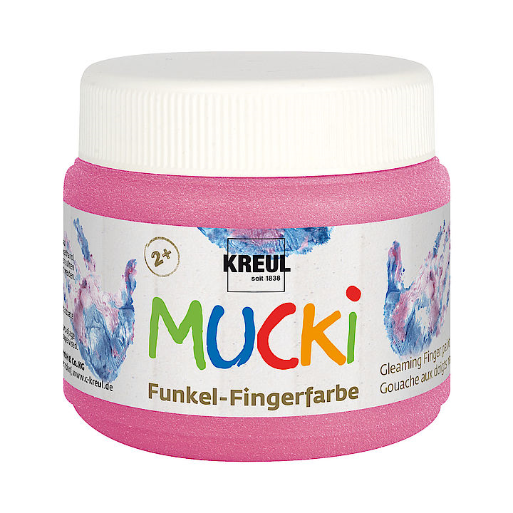 Boje za slikanje prstima svetlucave 150 ml MUCKI