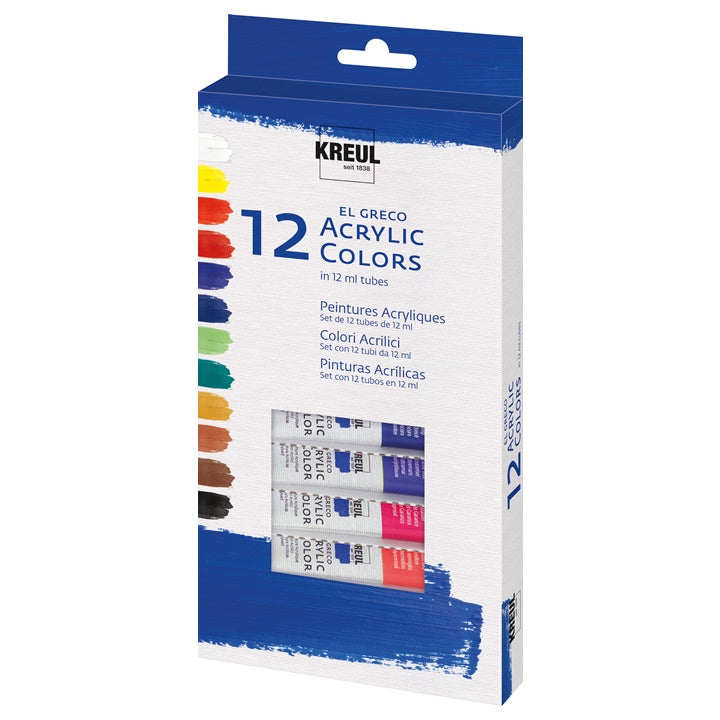 Set akrilnih boja El Greco 12 x 12 ml