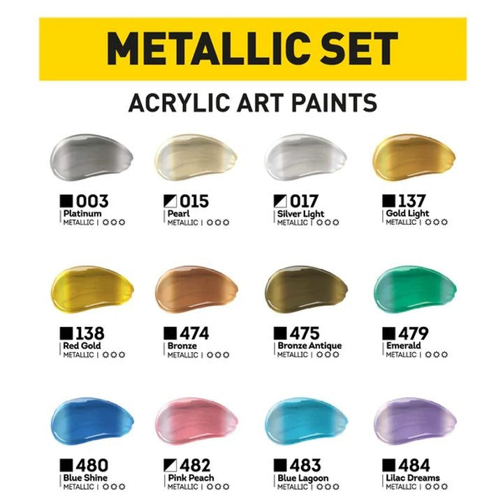 ACRIL PRO METALLIC Set akrilnih boja