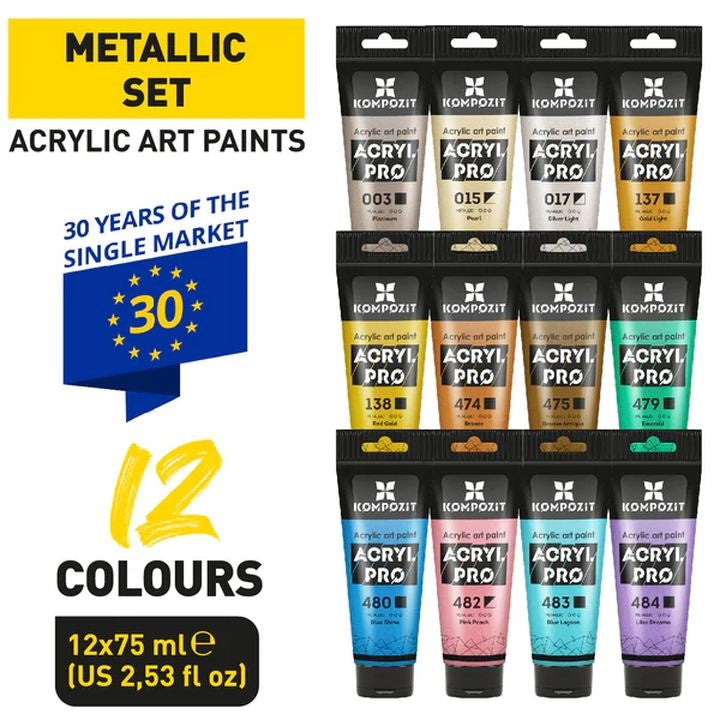ACRIL PRO METALLIC Set akrilnih boja
