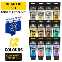 ACRIL PRO METALLIC Set akrilnih boja