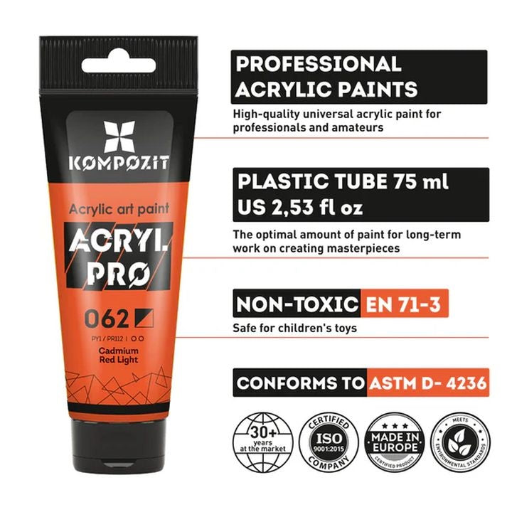 ACRIL PRO PROFESSIONAL Set akrilnih boja 12k75 ml