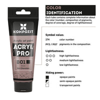 ACRIL PRO kompozitni set pastelnih akrilnih boja