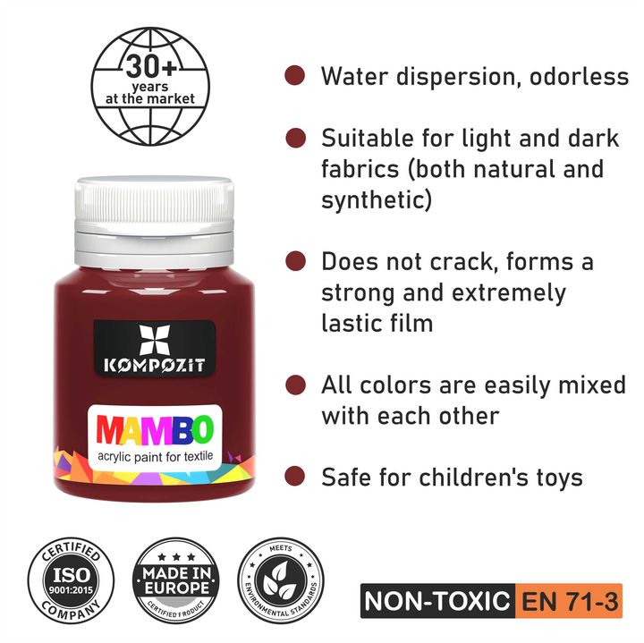 MAMBO akrilna boja za tekstil i kožu 20 ml
