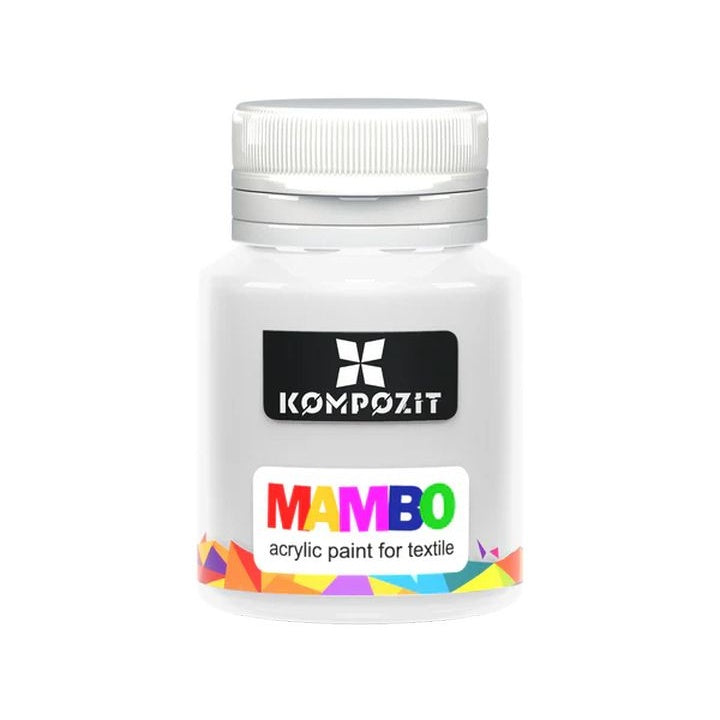 MAMBO akrilna boja za tekstil i kožu 20 ml – 01 Belo