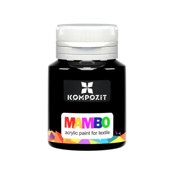 MAMBO akrilna boja za tekstil i kožu 20 ml – 23 Crna
