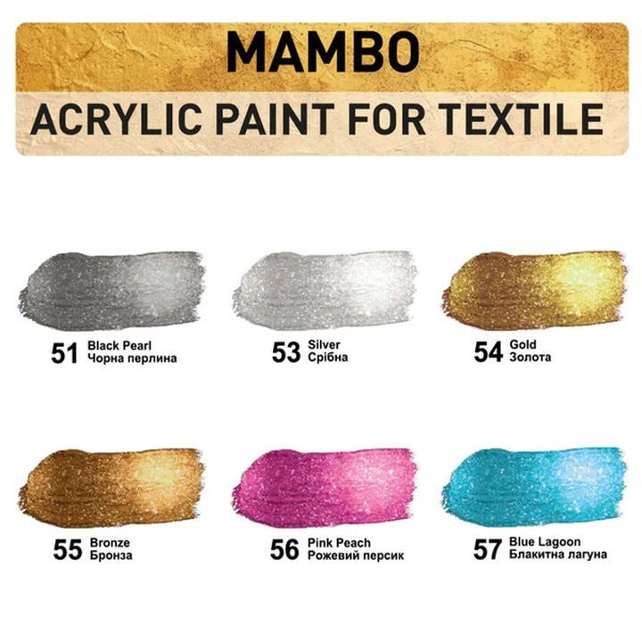 MAMBO metalik set boja za tekstil i kožu