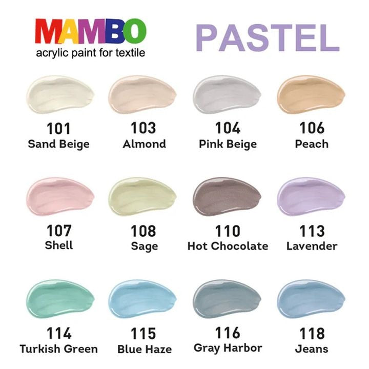 MAMBO Pastelni set boja za tekstil i kožu
