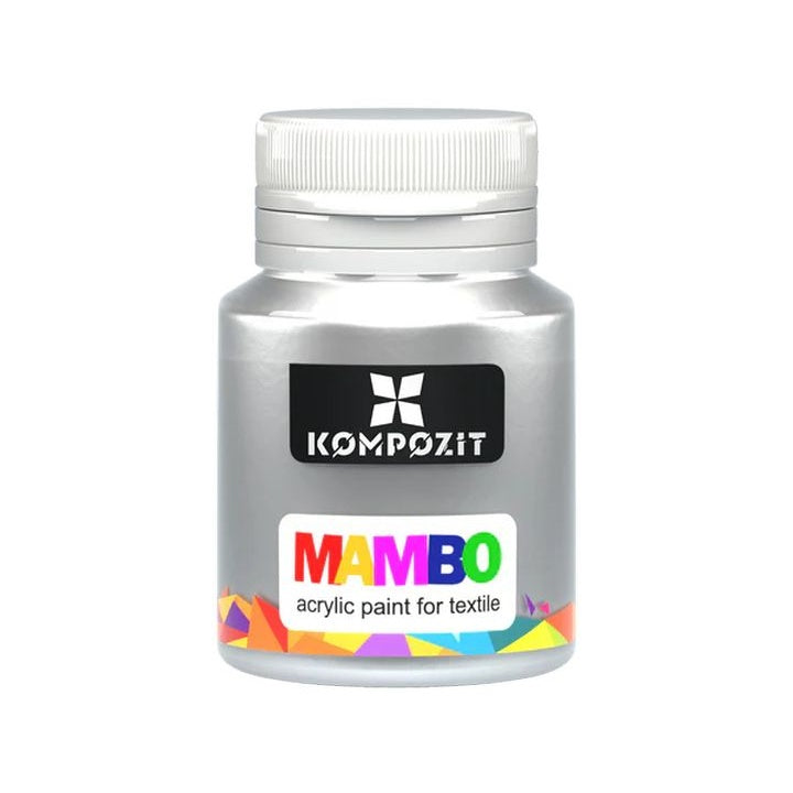 MAMBO Metalik boja za tekstil i kožu 20 ml – 53 Srebro