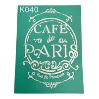 Samolepljivi šablon Cafe de Paris 20 x 15 cm