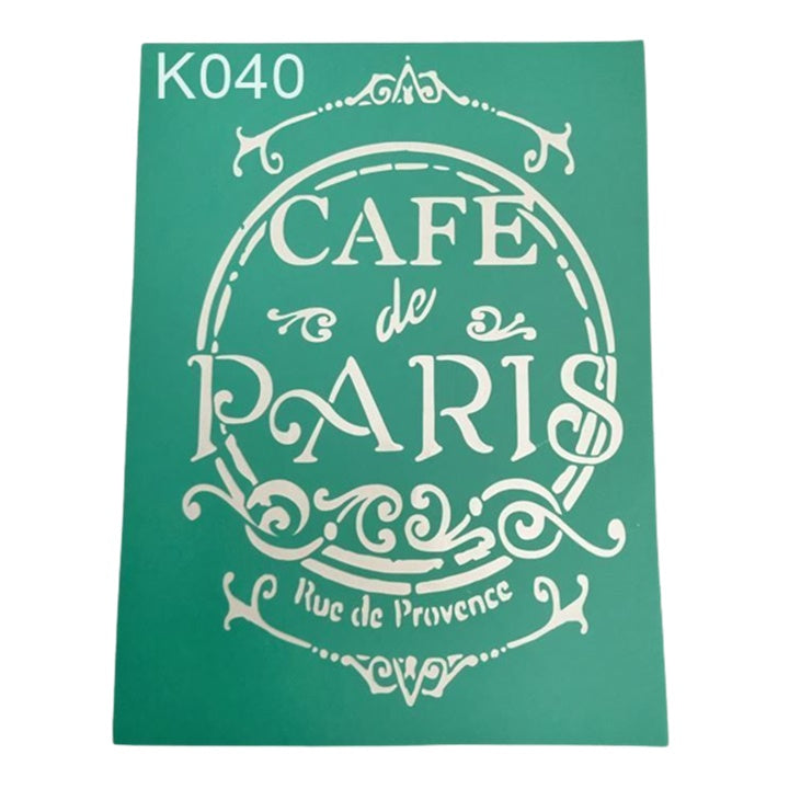 Samolepljivi šablon Cafe de Paris 20 x 15 cm
