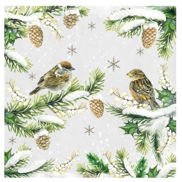 Salvete za DEKUPAŽ Sparrows in Snow - 1 kom