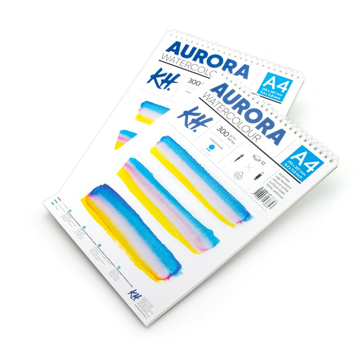 Akvarel blok AURORA cold press sa spiralom - 12 listova