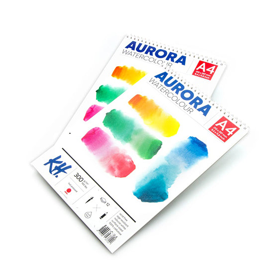 Akvarel blok AURORA hot press sa spiralom - 12 listova