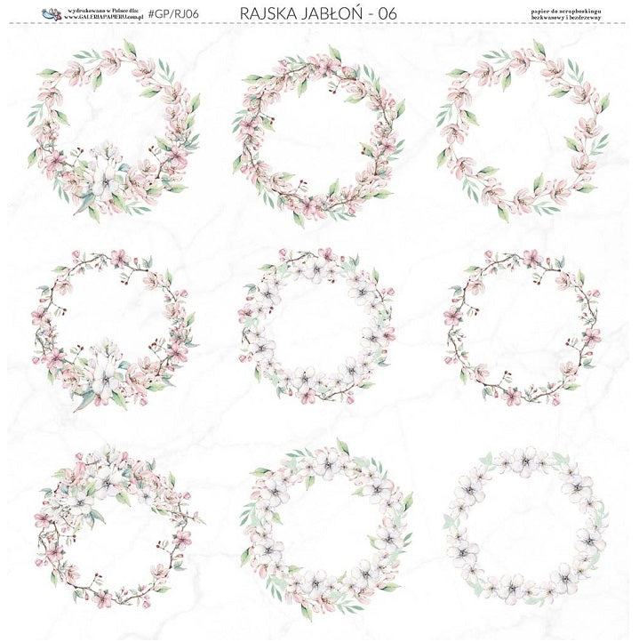 Dvostrani papir za scrapbooking 30.5 x 30.5 cm - Paradise Apple Tree 06