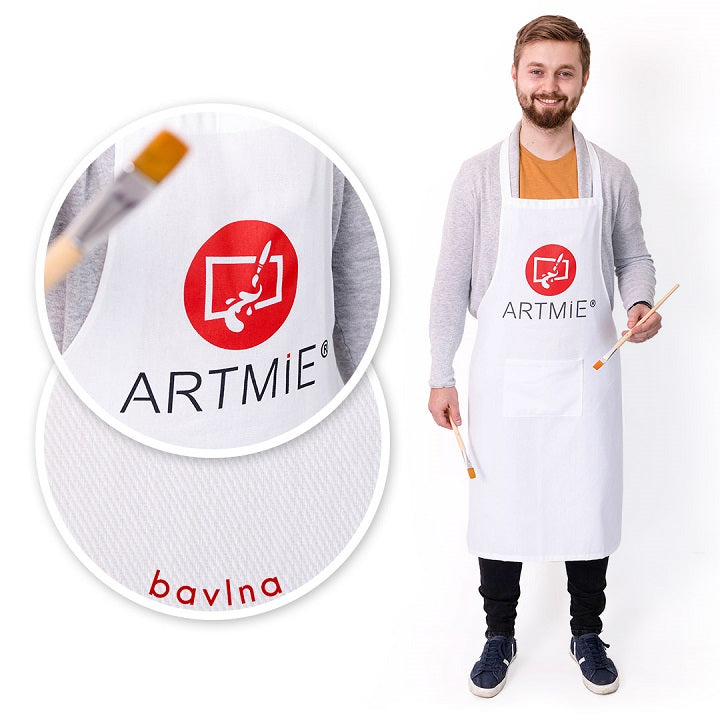 Pamučna kecelja ARTMIE - bela