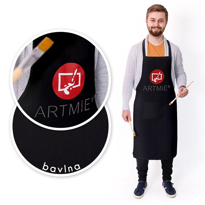 Pamučna kecelja ARTMIE - crna