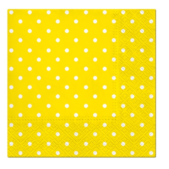 Salvete za dekupaž cocktail Yellow Dots - 1 kom