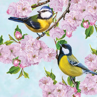 Salvete za dekupaž Tits on Cherry Blossom Twig  - 1 kom