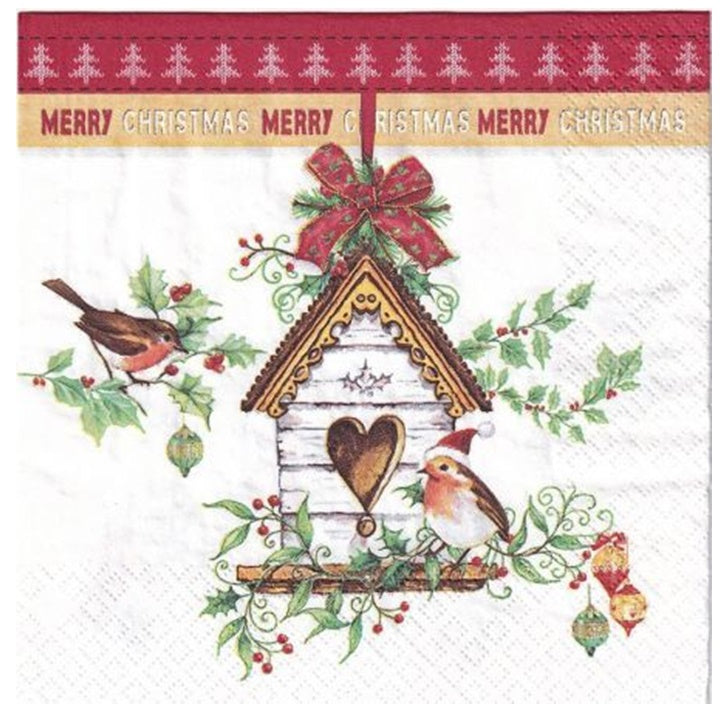 Salvete za DEKUPAŽ Xmas Bird House - 1 kom