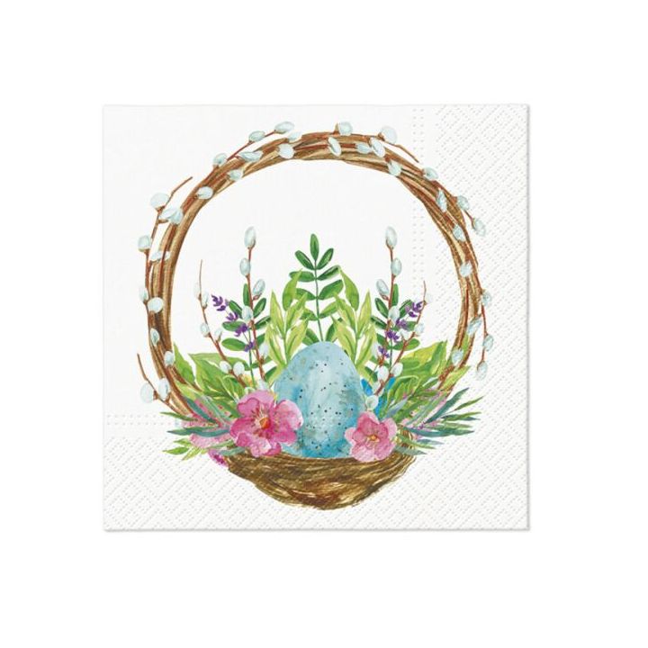 Dekupaž salvete - Easter basket catkins - 1kom