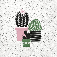 Salveta za dekupaž Cactus on Dots rose - 1 kom
