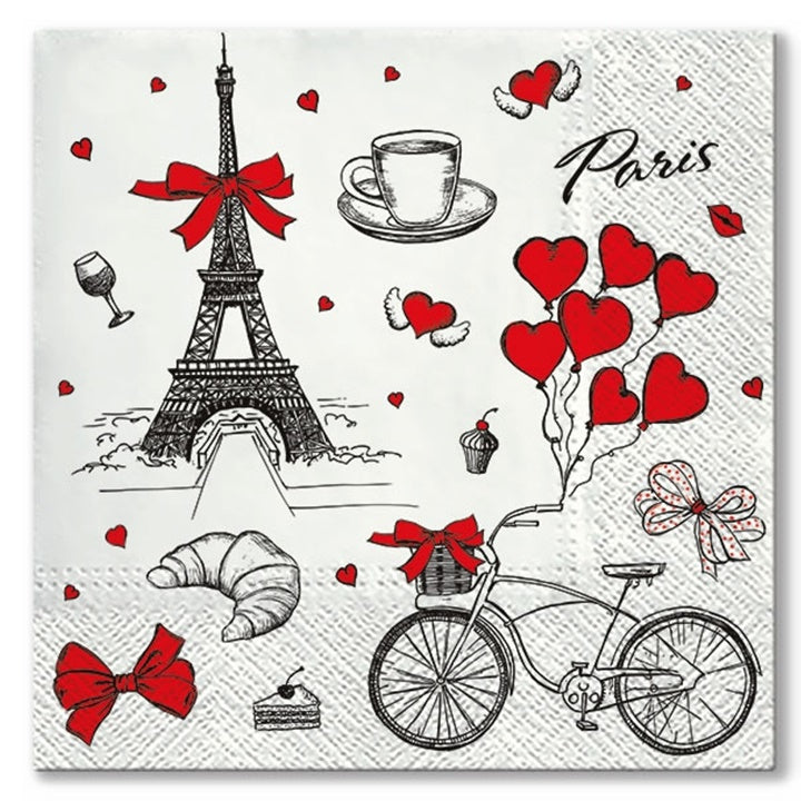 Salvete za dekupaž I Love France - 1 komad