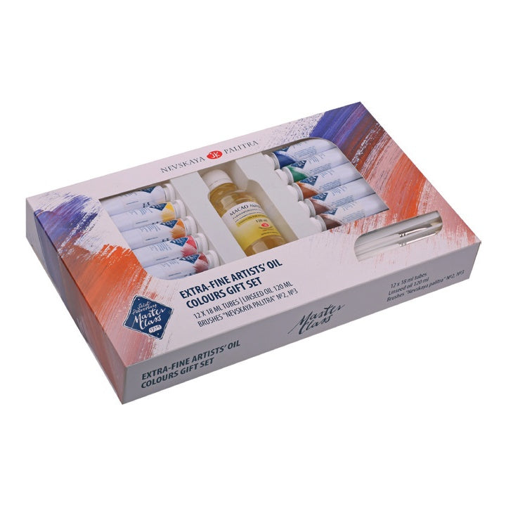 Poklon set uljanih boja za majstorsku klasu / set od 15 delova