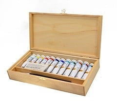 Ladoga set umetničkih uljanih boja u drvenoj kutiji / 12x18ml