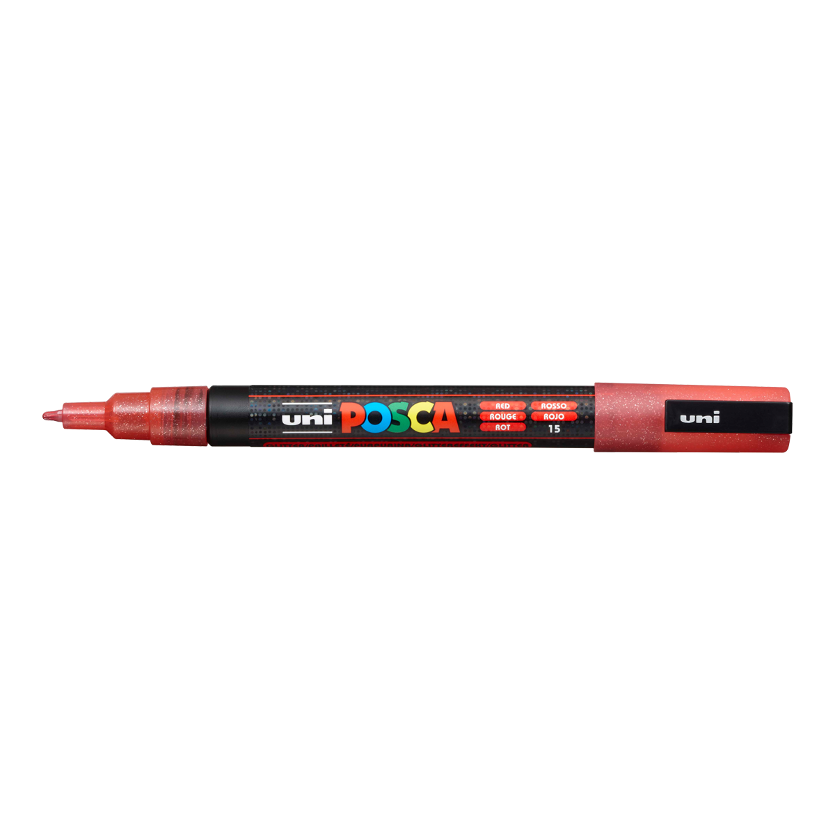 Posca marker PC-3ML, 0,9–1,3 mm, sa šljokicama – crvena (L15