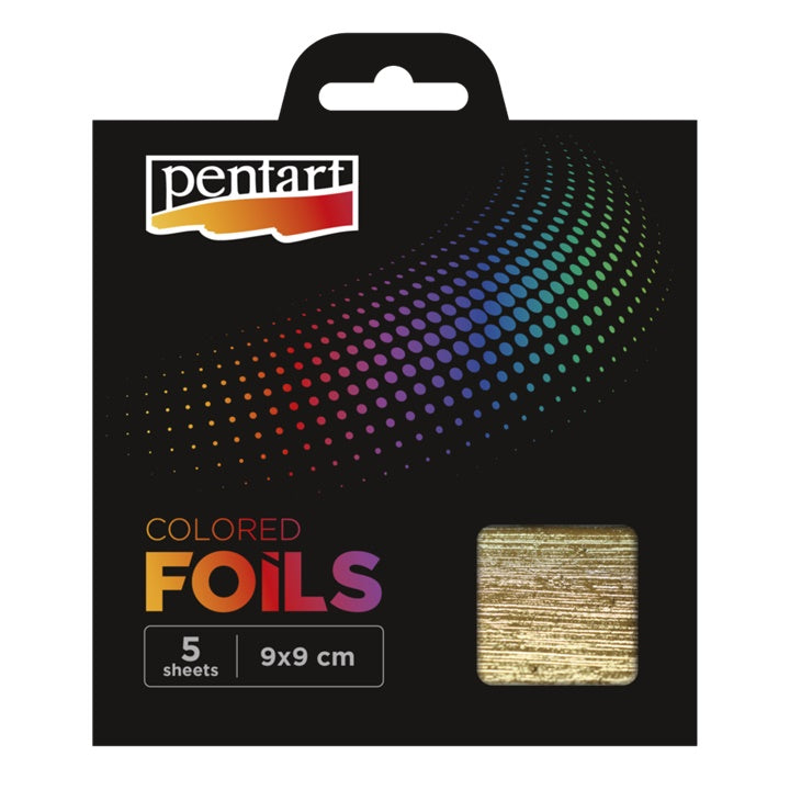 Folija u boji Pentart 5 listova - 9 x 9 cm