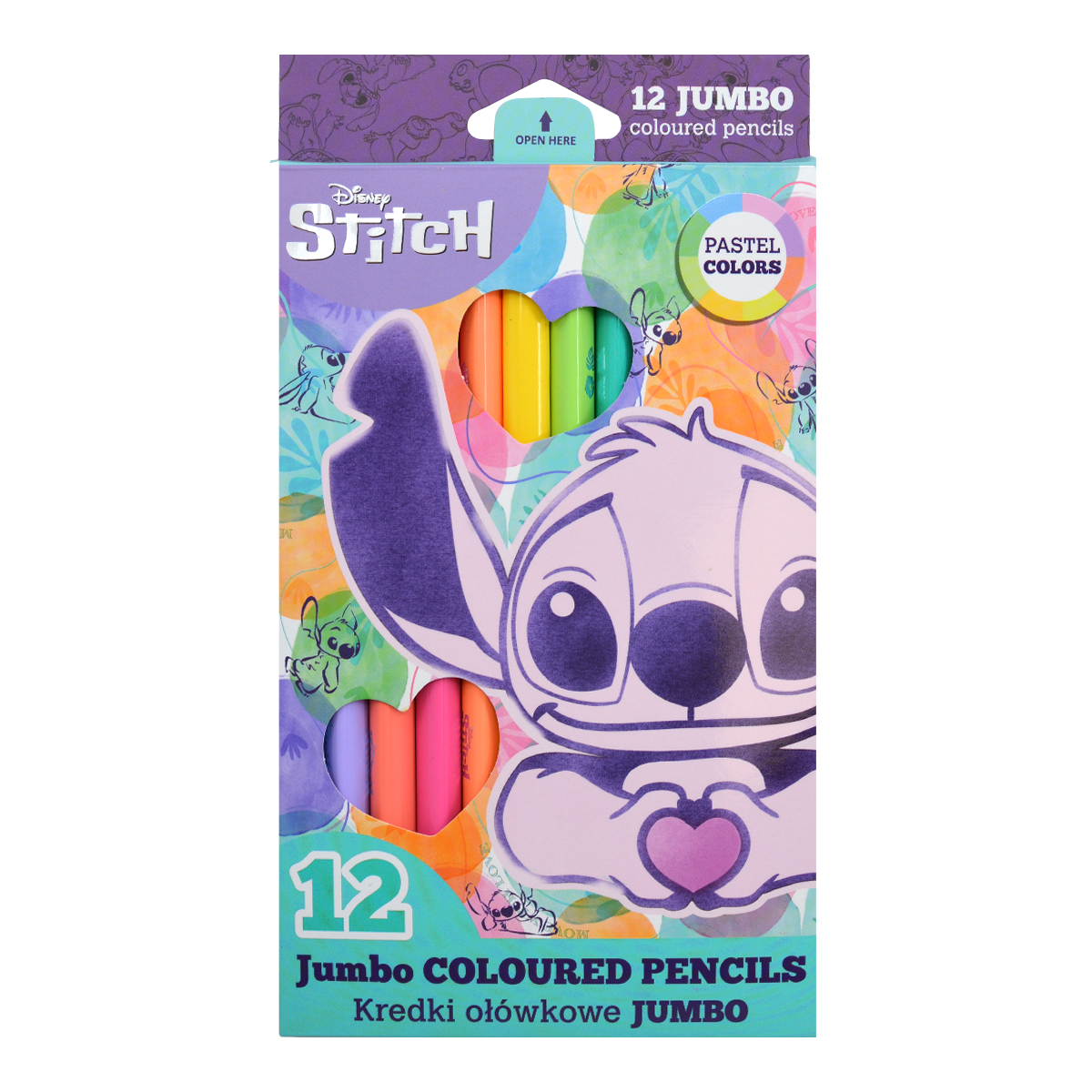 Trouglaste bojice Colorino JUMBO Stitch Pastel, 12 pastelnih boja