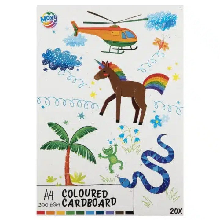 A4 karton u boji – 10 boja, 20 listova, 300 GSM