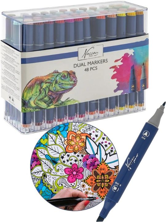 Set dvostranih markera NASSAU 48 kom