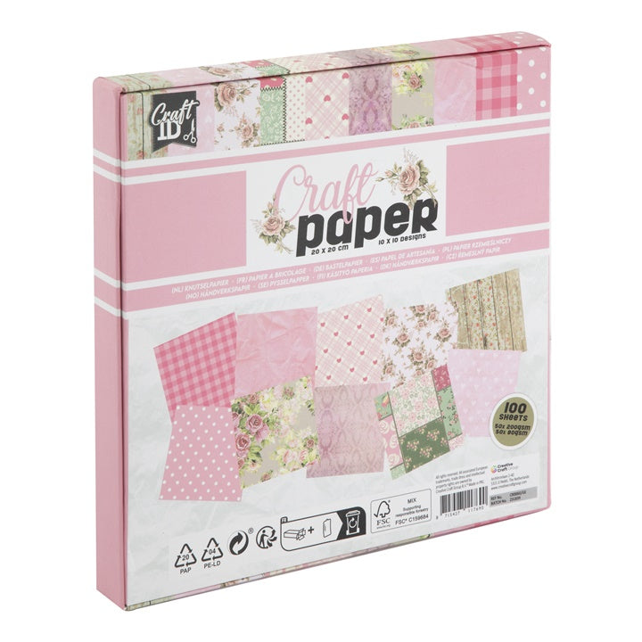 Scrapbooking papir 20 k 20 cm | roze nijanse