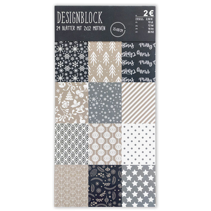 Papiri za scrapbooking 15 x 30 cm | set od 4 bloka