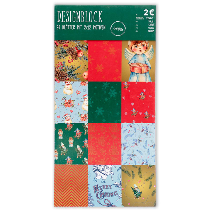 Papiri za scrapbooking 15 x 30 cm | set od 4 bloka