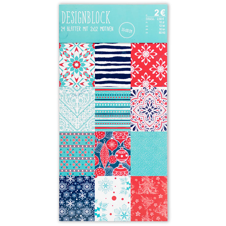 Papiri za scrapbooking 15 x 30 cm | set od 4 bloka