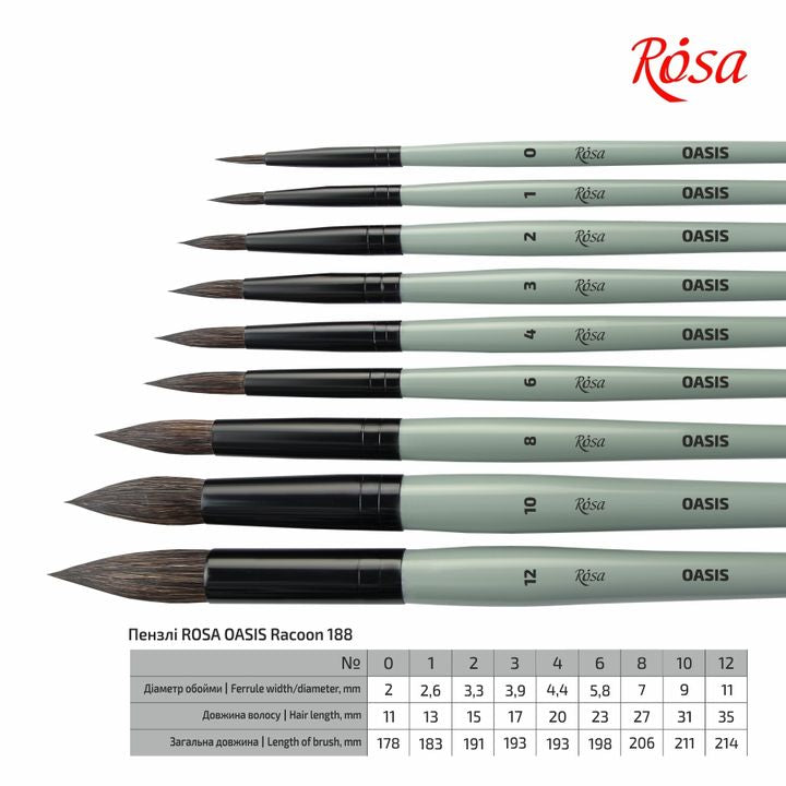 ROSA OASIS 188 Prirodna okrugla četka