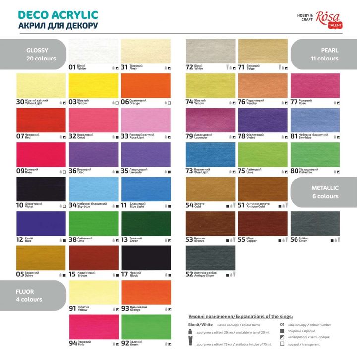 ROSA TALENT Pearl akrilna dekorativna boja 20 ml
