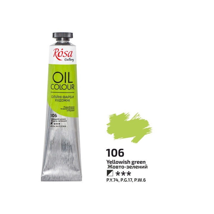 Uljane boje Roza Galerija 45 ml – 106 žuto-zelenih