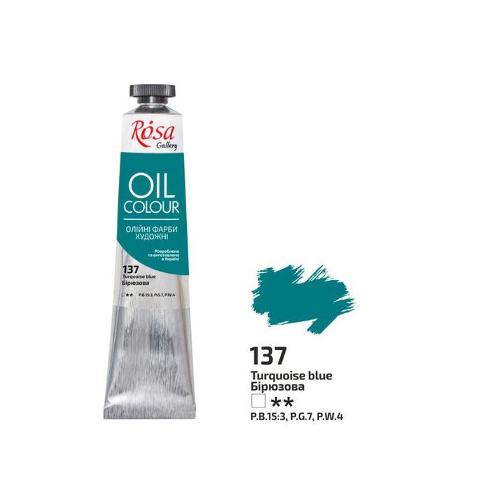 Uljane boje Roza Galerija 45 ml – 137 tirkizno plava