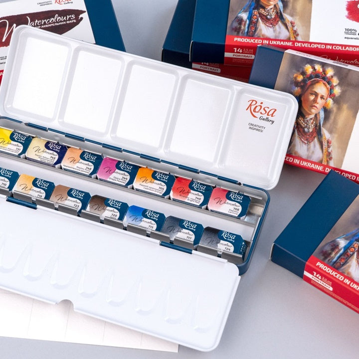 Rosa Galleri Portret Set akvarel 14k2,5 ml