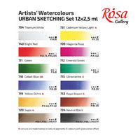 Akvarelne boje Galerija Rosa - set Urban Sketching 12 k 2,5 ml